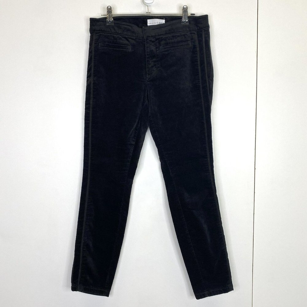 LOFT Pants Womens Size 2 Black Modern Skinny Tuxedo Stripe Velvet 26" Inseam
